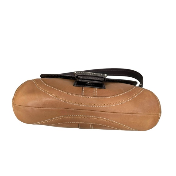 Coach Soho Vintage Leather Flap Shoulder Bag Tan Brown Y2K Handbag Mini Bag - Picture 10 of 17